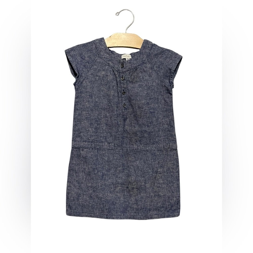 Neige Girls Chambray Skirt Size 4 Linen Cotton Blend